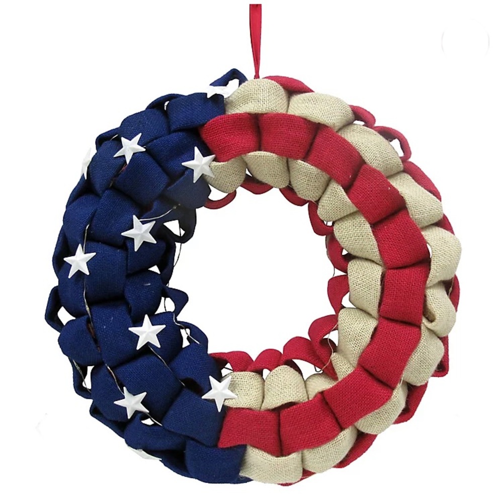 Large LED Light Up Americana Wreath